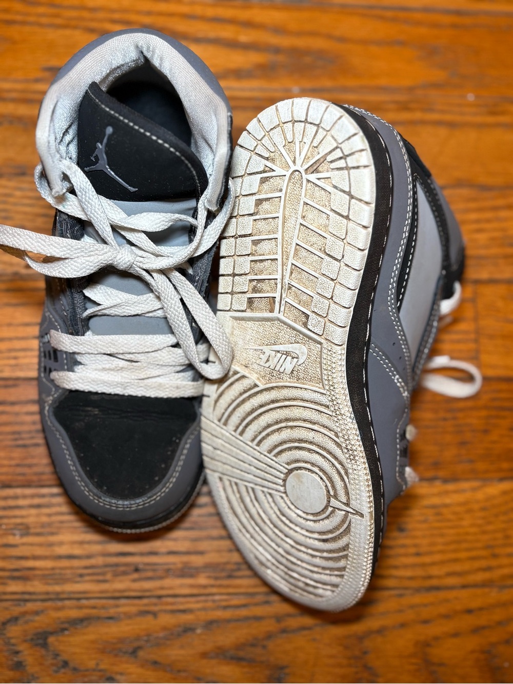 Nike Kids Gray and Black High-Top Sneakers